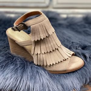 Very Volatile Fringe Booties in Taupe, Size 6
